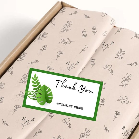 Banana Leaves  Poly Mailers 10" x 13"  and Thank You Cards PRICE IS FIRM - Picture 6 of 7
